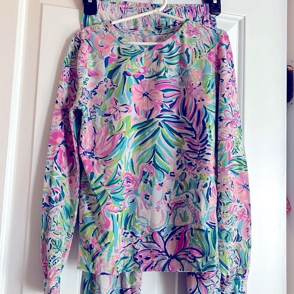 Lily Pulitzer girls fitted cotton PJs size 12 slightly worn